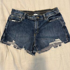 Aerie Blue Distressed Jean Shorts